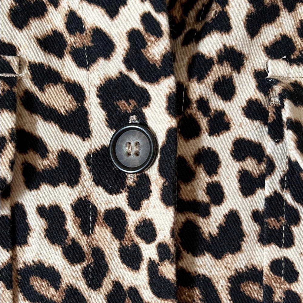 H & M Cotton Twill Animal Print Shacket Jacket Medium - Picture 3 of 12
